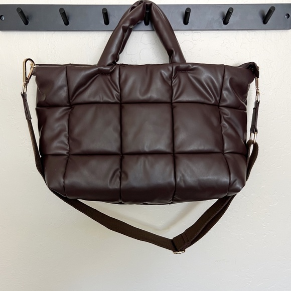 Shiraleah Puffy Tote-Brown - Picture 4 of 10